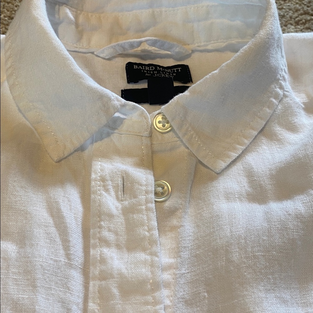 J Crew Capitaine Baird McNutt Irish Linen Relaxed Shirt White XXS - Picture 5 of 10